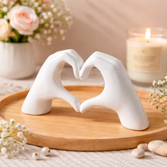 Gold Heart Hand Sculpture