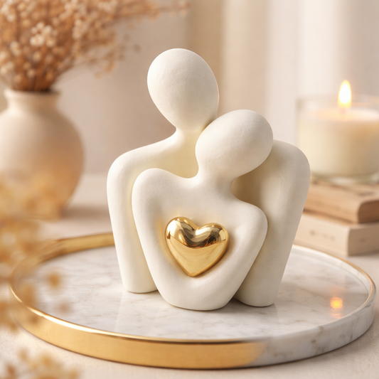 Romantic Couple Love Embrace Statue