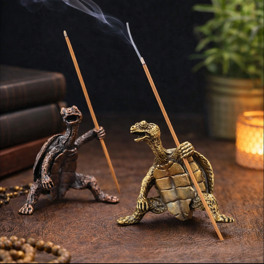 Mini Turtle Incense Holder Antique Bronze