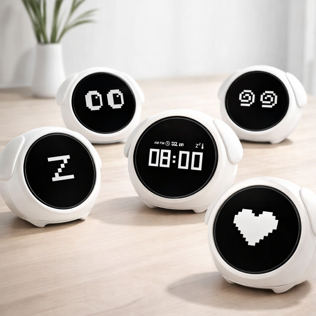 Digital Emotion Alarm Clock – LED Touch Night Light