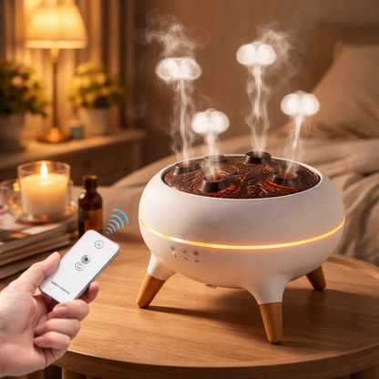 Dynamic Jellyfish Air Humidifier 250ml – Ultrasonic Essential Oil Diffuser with Remote Control, Rain Sound Effect & 7-Color Night Light