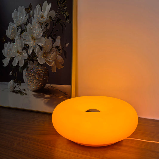 Bauhaus Donut Table Lamp – Modern USB LED Ambient Night Light for Bedroom & Living Room Decor