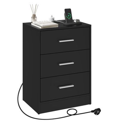 WOLTU Modern Nightstand with Charging Station