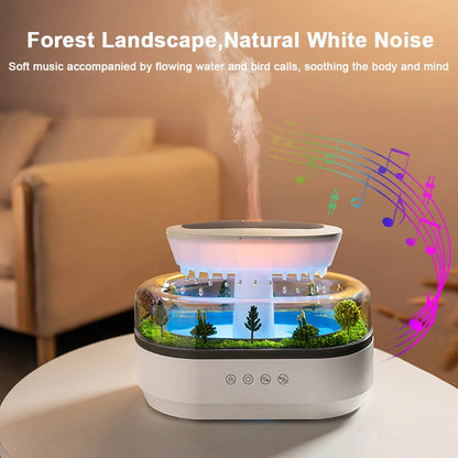 Raindrop Aroma Humidifier – Ultrasonic Air Humidifier with Colorful Light, White Noise & Essential Oil Diffuser