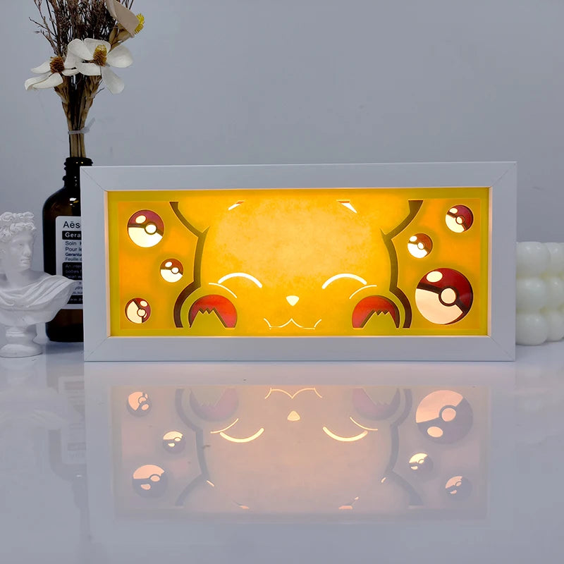 Anime Series 3D Paper Cut Shadow Box LED Night Light