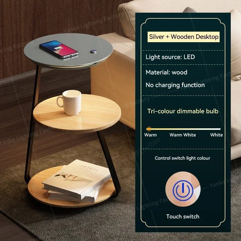Modern LED Floor Lamp with Shelf