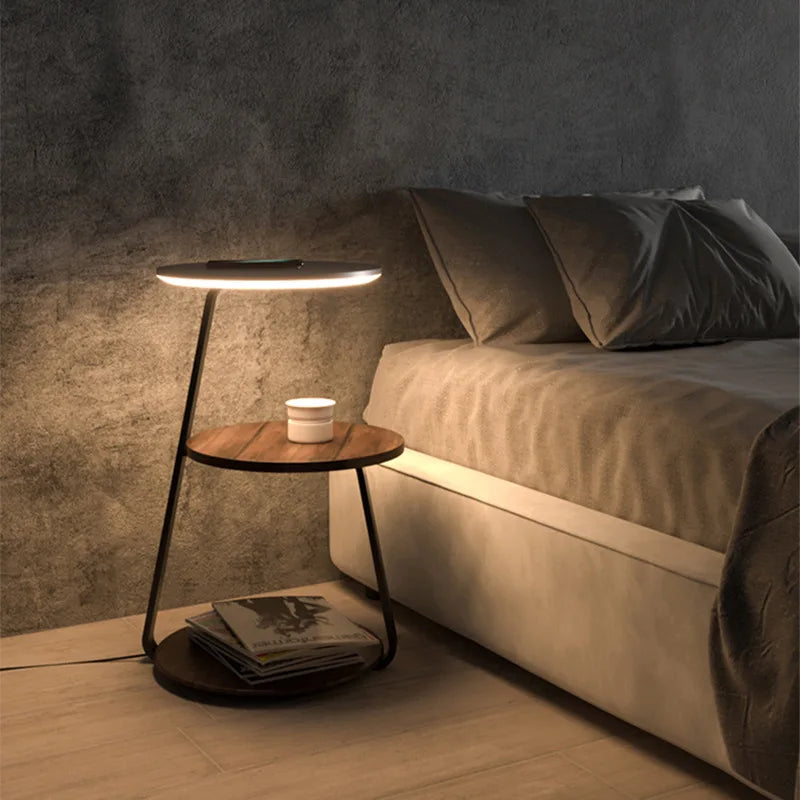 Modern LED Floor Lamp with Shelf
