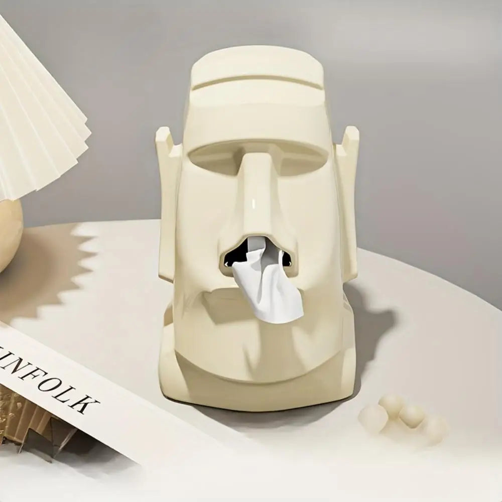 Modern Stone Figure Tissue Box – Creative Decorative Paper Towel Holder for Living Room & Bedroom