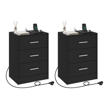 WOLTU Modern Nightstand with Charging Station