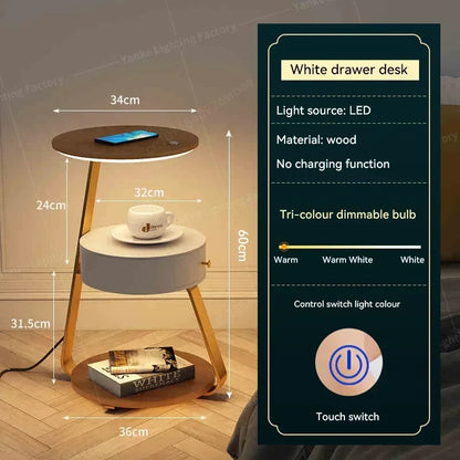 Modern LED Floor Lamp with Shelf