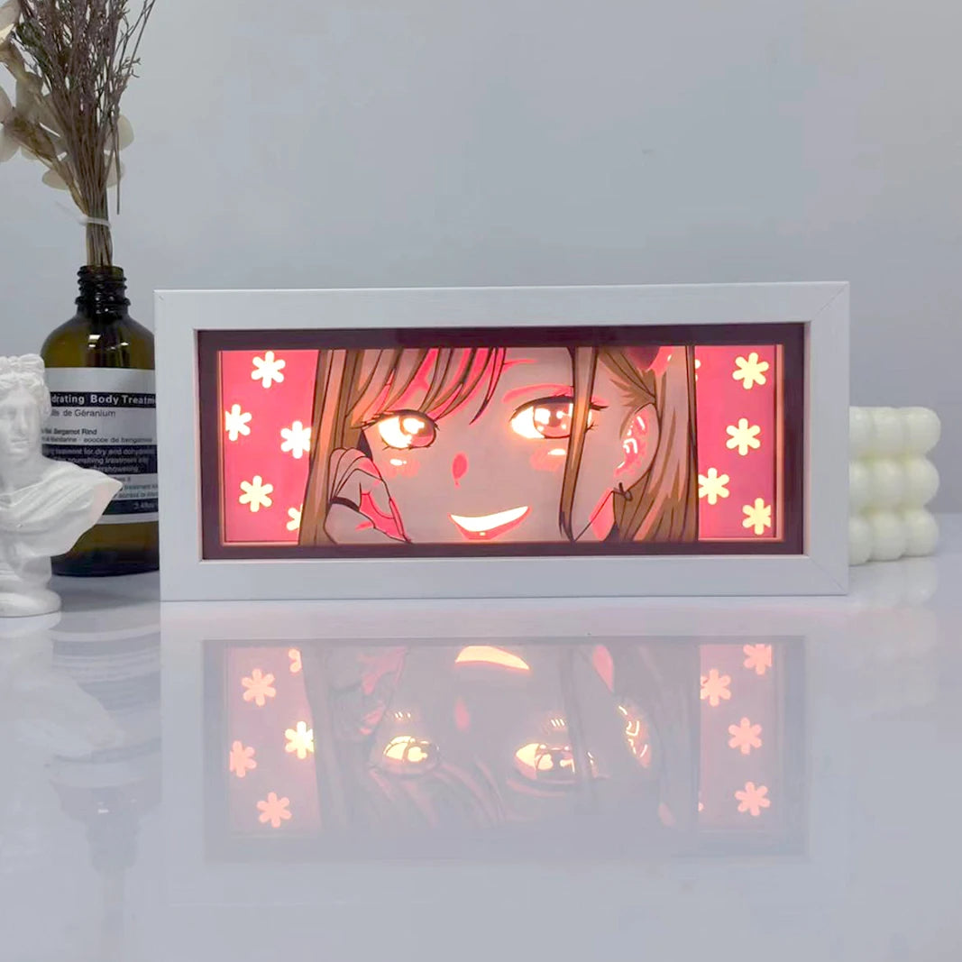 Anime Series 3D Paper Cut Shadow Box LED Night Light