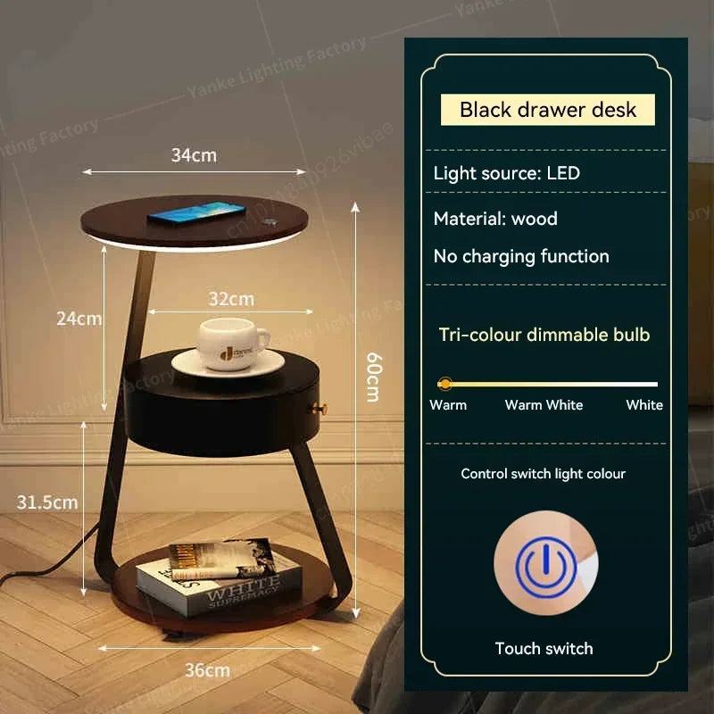 Modern LED Floor Lamp with Shelf