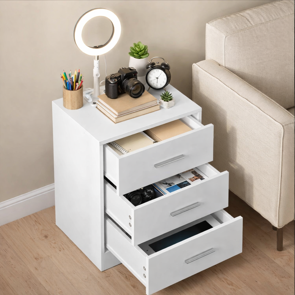 WOLTU Modern Nightstand with Charging Station