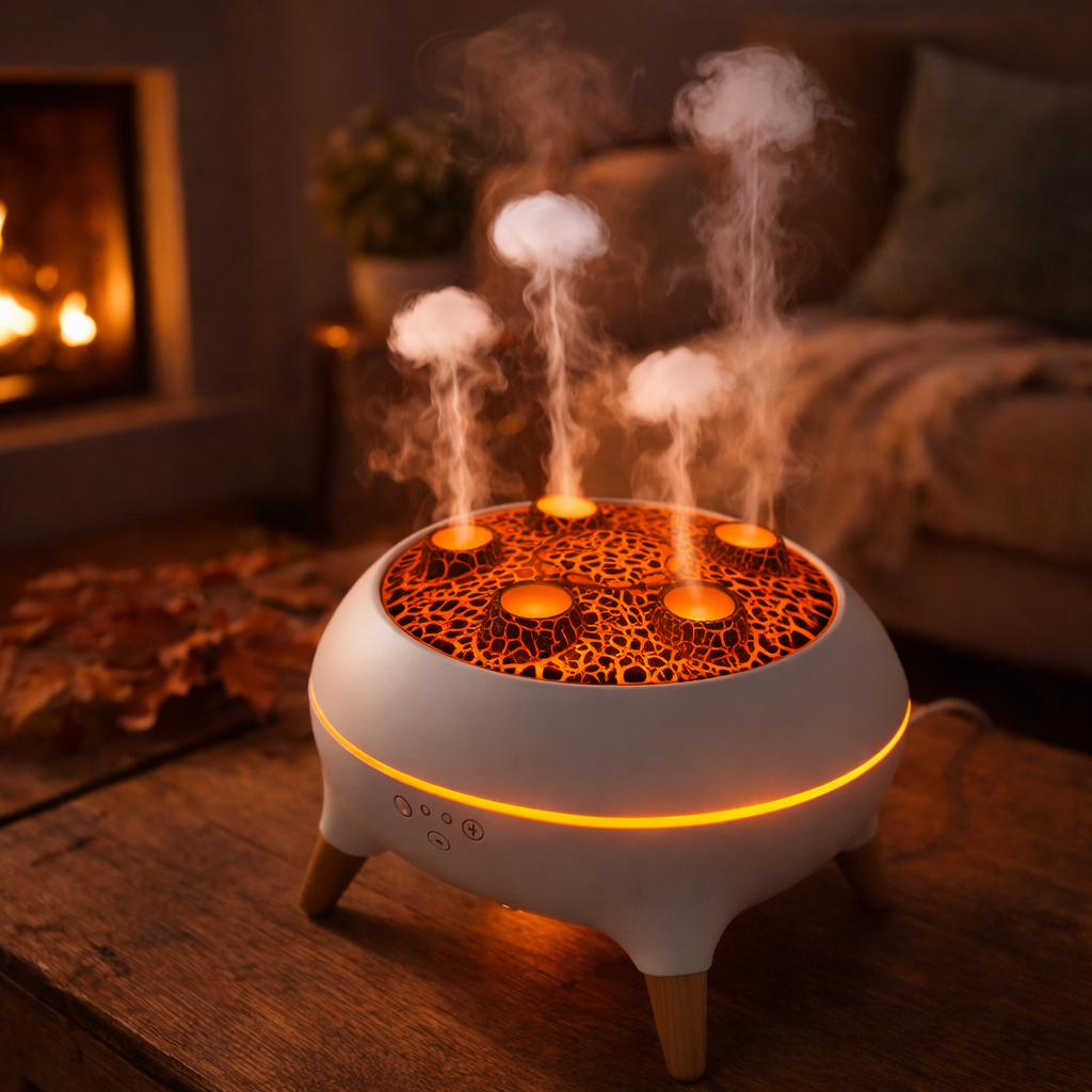 Dynamic Jellyfish Air Humidifier 250ml – Ultrasonic Essential Oil Diffuser with Remote Control, Rain Sound Effect & 7-Color Night Light